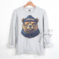 Chicago Bear Crewneck Sweatshirt | Gildan Ash Gray Unisex | Sublimated Bear Graphic | Chicago Sports Fan Sweatshirt