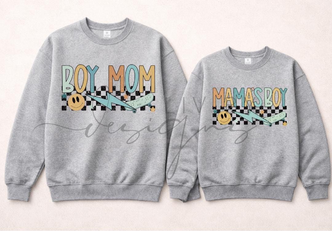 Boy Mom Crewneck Sweatshirt | Mama’s Boy Matching Sweatshirts | Mother Son Outfit | Boy Mom Gift | Toddler & Adult Crewneck (etsy image id: 7553832104)