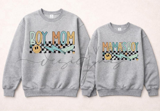 Boy Mom Crewneck Sweatshirt | Mama’s Boy Matching Sweatshirts | Mother Son Outfit | Boy Mom Gift | Toddler & Adult Crewneck (etsy image id: 7553832104)