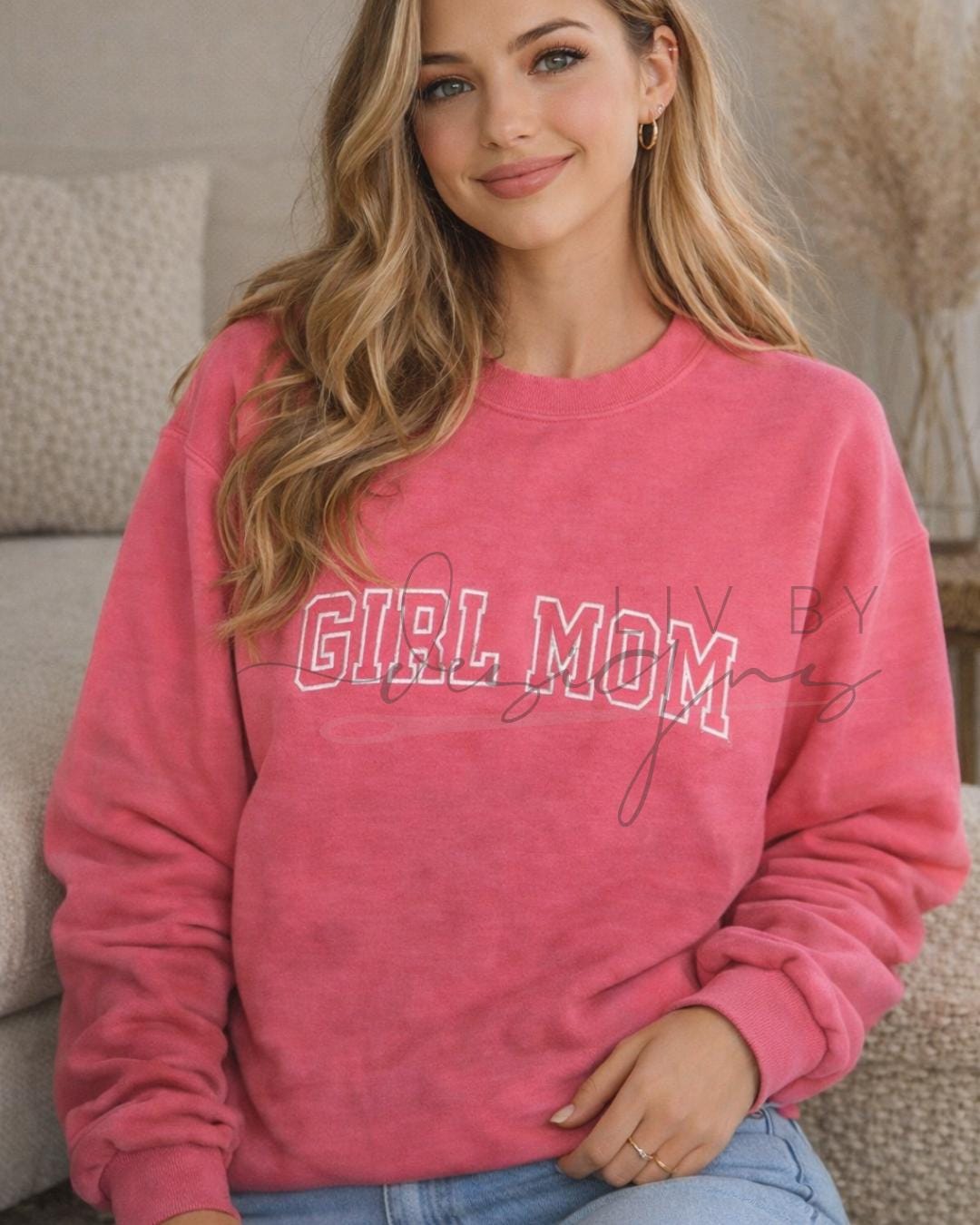 Embroidered Mom Sweatshirt | Comfort Colors, Personalized Sleeve (etsy image id: 7563928482)