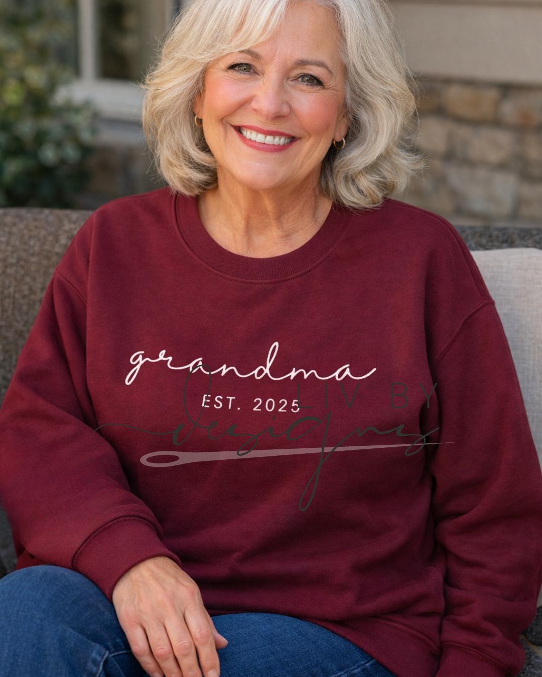 Embroidered Mama Sweatshirt | Custom Est. Year, Baby Announcement (etsy image id: 7567138796)