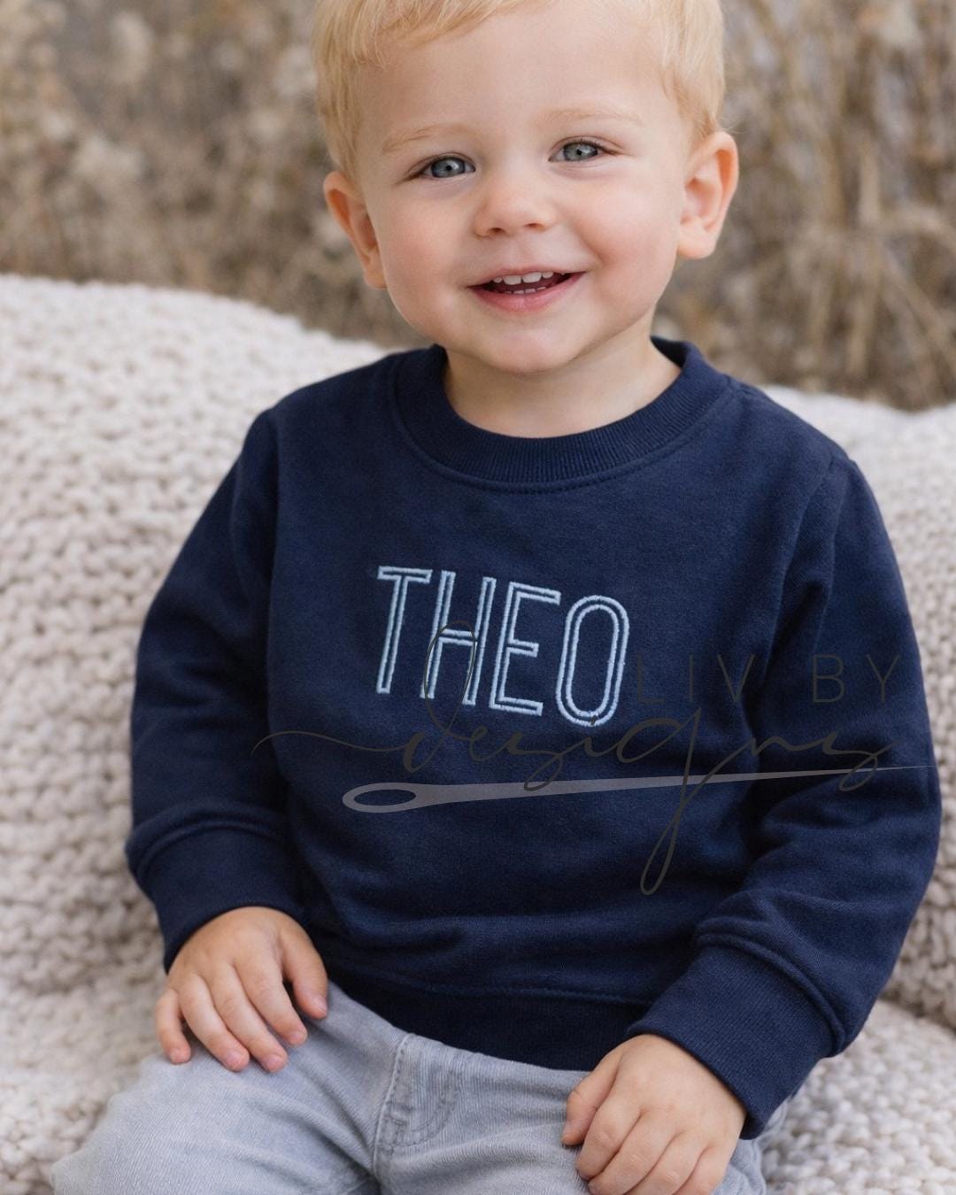 Personalized Toddler Crewneck | Embroidered Name Sweatshirt | Custom Kids Pullover | Rabbit Skins Crewneck | Baby Gift (etsy image id: 7581636718)