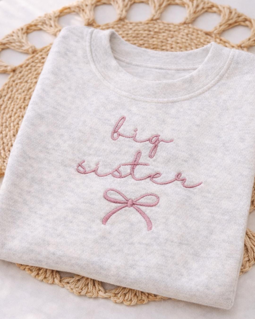 Embroidered Big Sister Toddler Sweatshirt | Personalized Announcement (etsy image id: 7595916828)