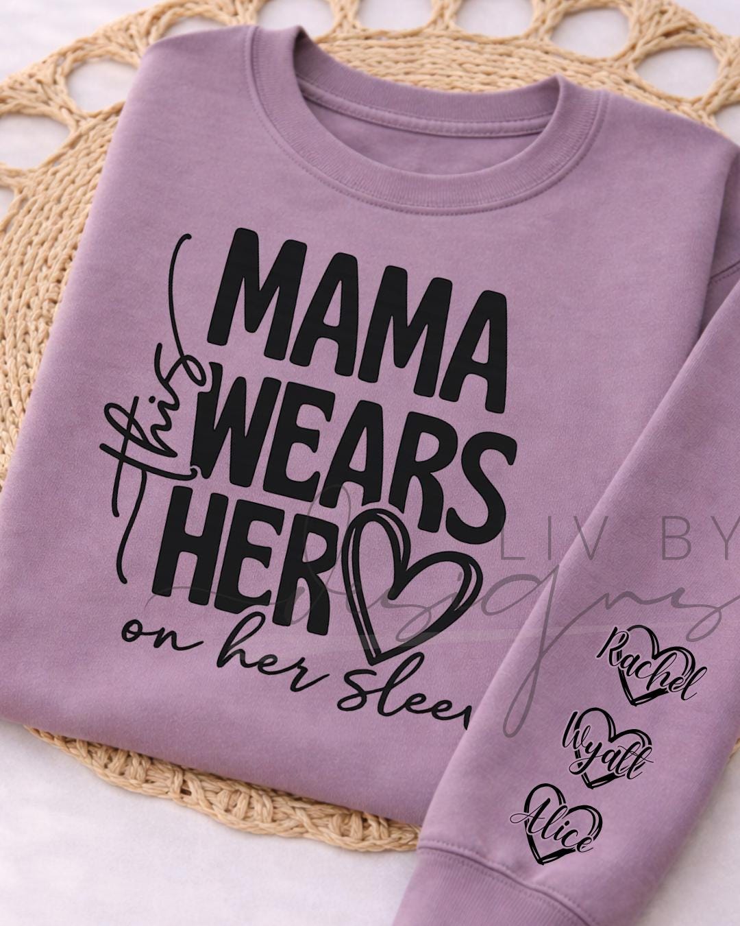 Personalized Mama Sweatshirt | Custom Name Sleeve, Gildan Crewneck (etsy image id: 7595945088)