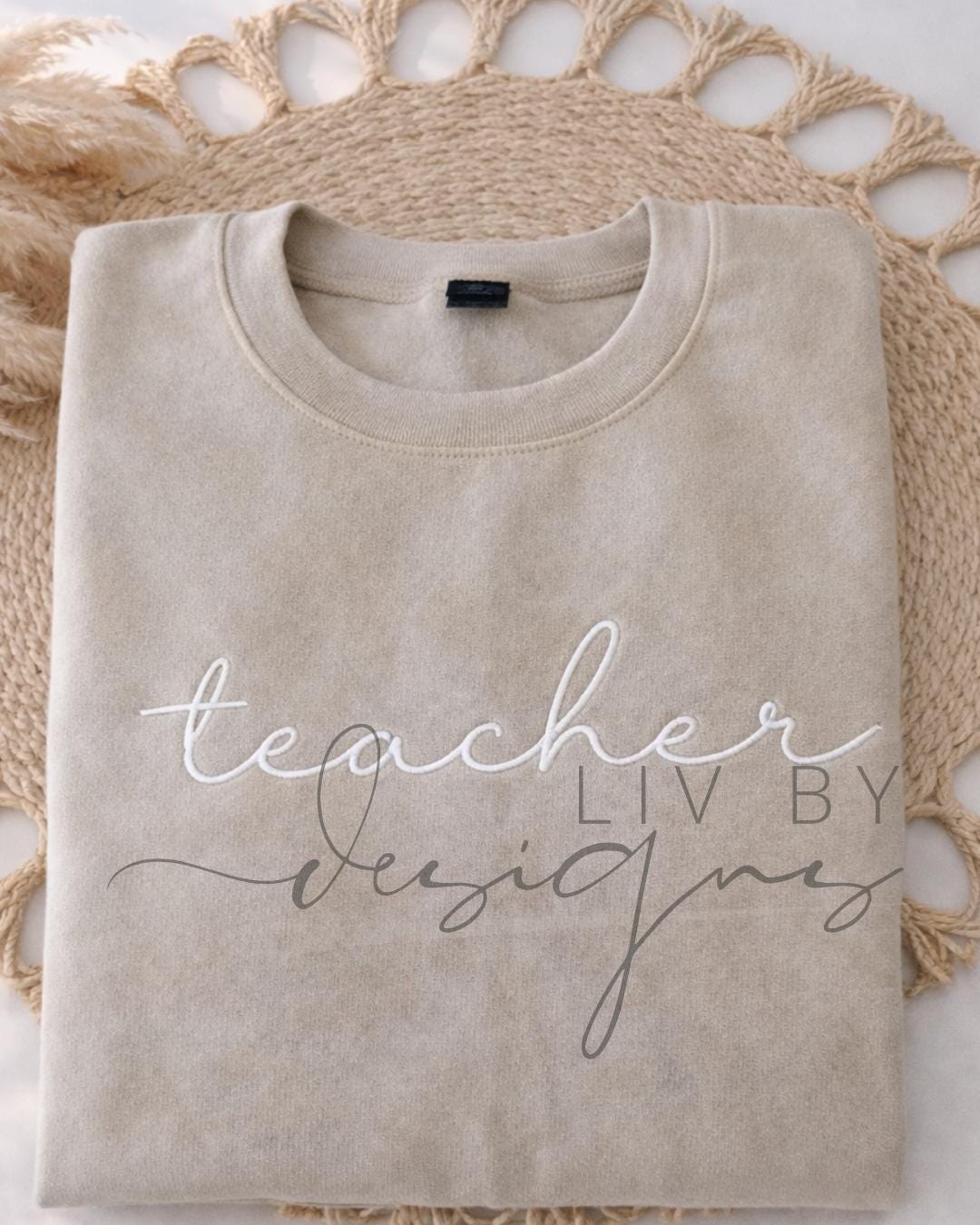 Teacher Embroidered Pullover, Trendy Appreciation Gifts, Teacher Name Crew Personalized, Back to School Wear (etsy image id: 7597969434)