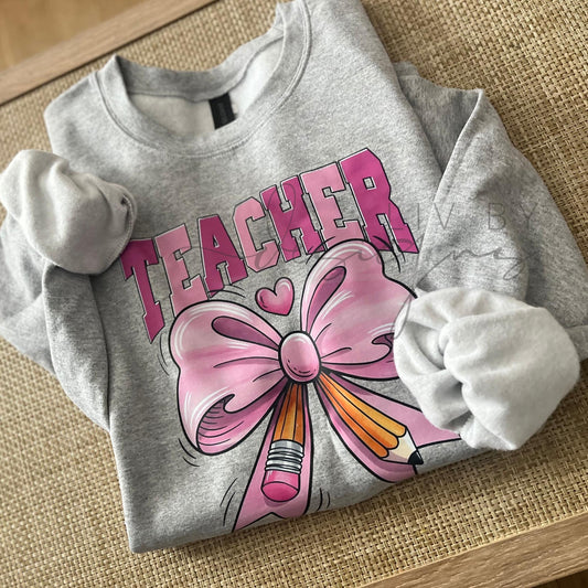 Teacher Bow Crewneck | Teacher Gift Sweatshirt | Back to School Outfit | Gildan Heavy Blend Crew | Valentine's Day Love