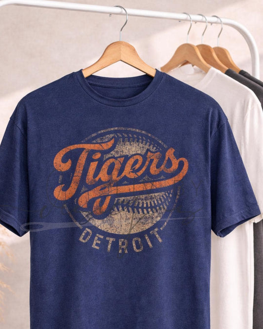 Detroit Baseball Tee | Comfort Colors Tigers Vintage Graphic Shirt (etsy image id: 7605250732)