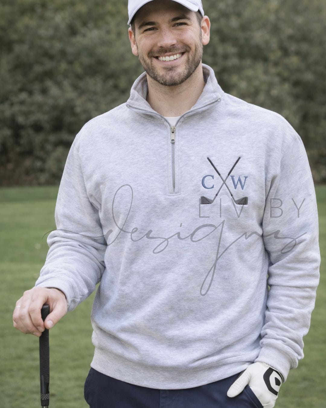 Embroidered Golf Quarter Zip, Monogram Golf Sweatshirt, Personalized Golf Gift, Mens Womens Golf Pullover (etsy image id: 7605922974)