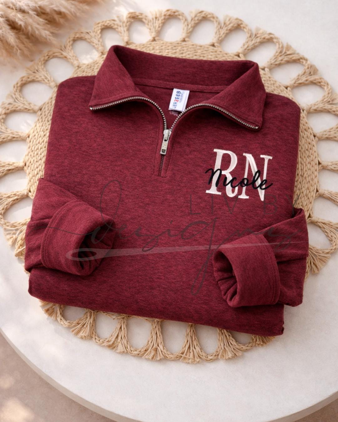 Personalized Nurse Quarter Zip Sweatshirt | Custom Embroidery for Nursing Graduation | Gift for RN Graduate (etsy image id: 7606079146)