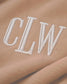 Detailed image Embroidered monogram Bella and Canvas crewneck sweatshirt in neutral tan color with white stitched initials (etsy image id: 7613596710)