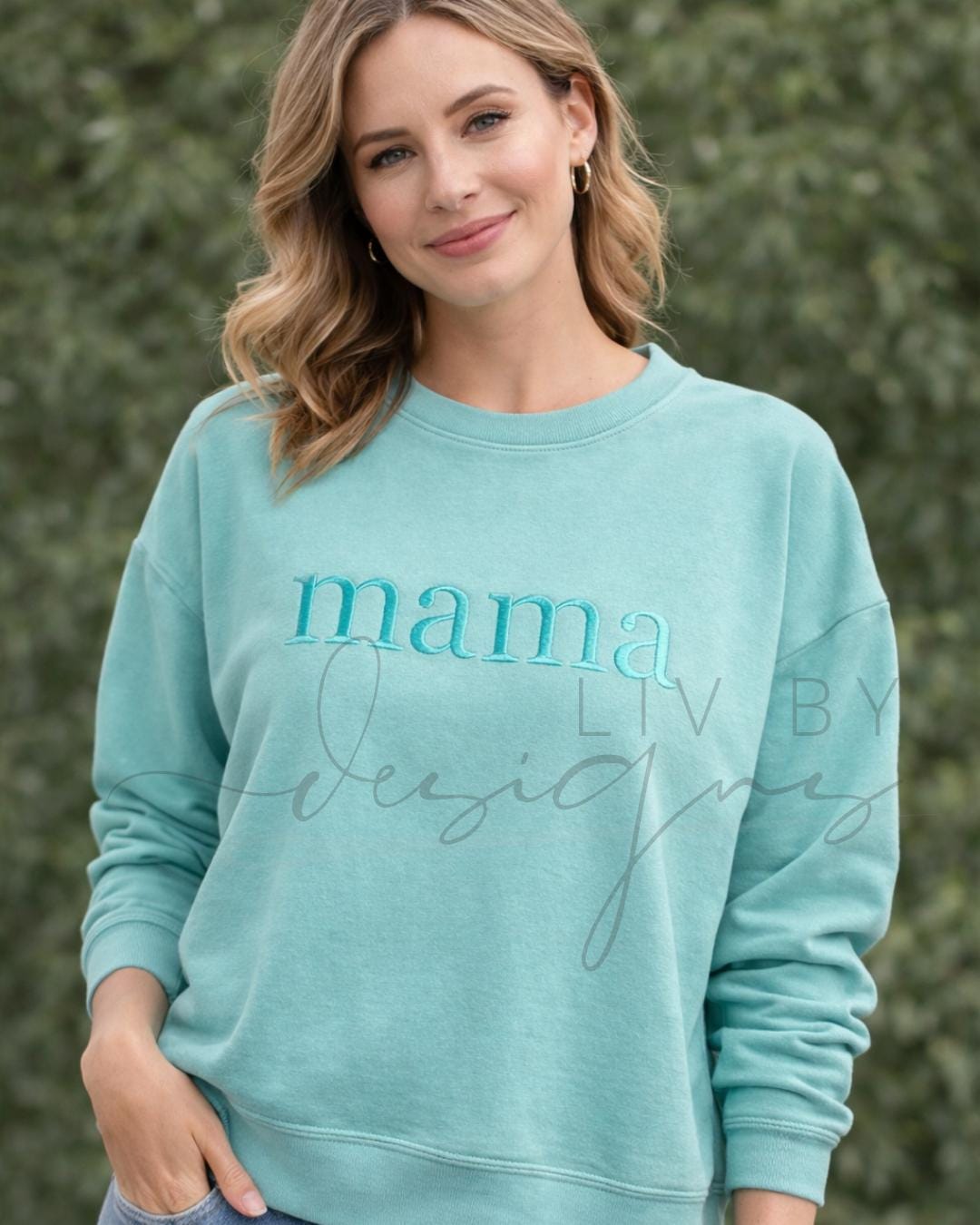 Mama and Mini Matching Sweatshirts, Embroidered Mama Crewneck, Mommy and Me Outfits, Enza Boxy Crewneck, Matching Family Sweatshirts (etsy image id: 7616771830)