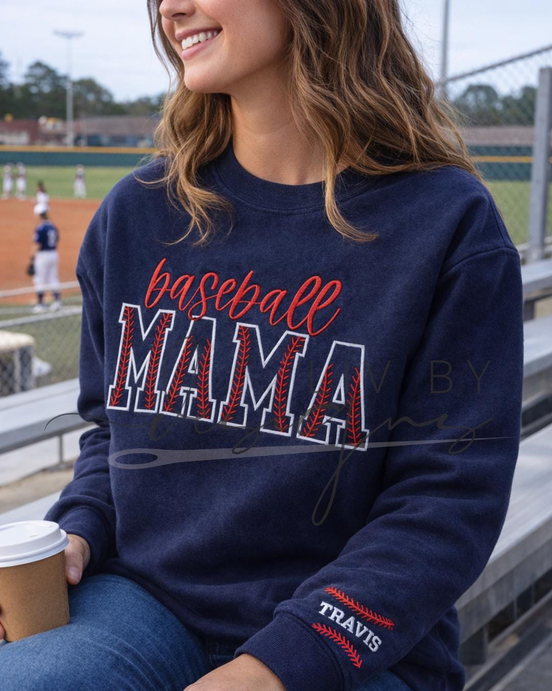 Embroidered Baseball Mama Sweatshirt, High School Baseball Mom Crewneck, Bella Canvas personalized number, Sports Mom Spirit Crew (etsy image id: 7619132342)