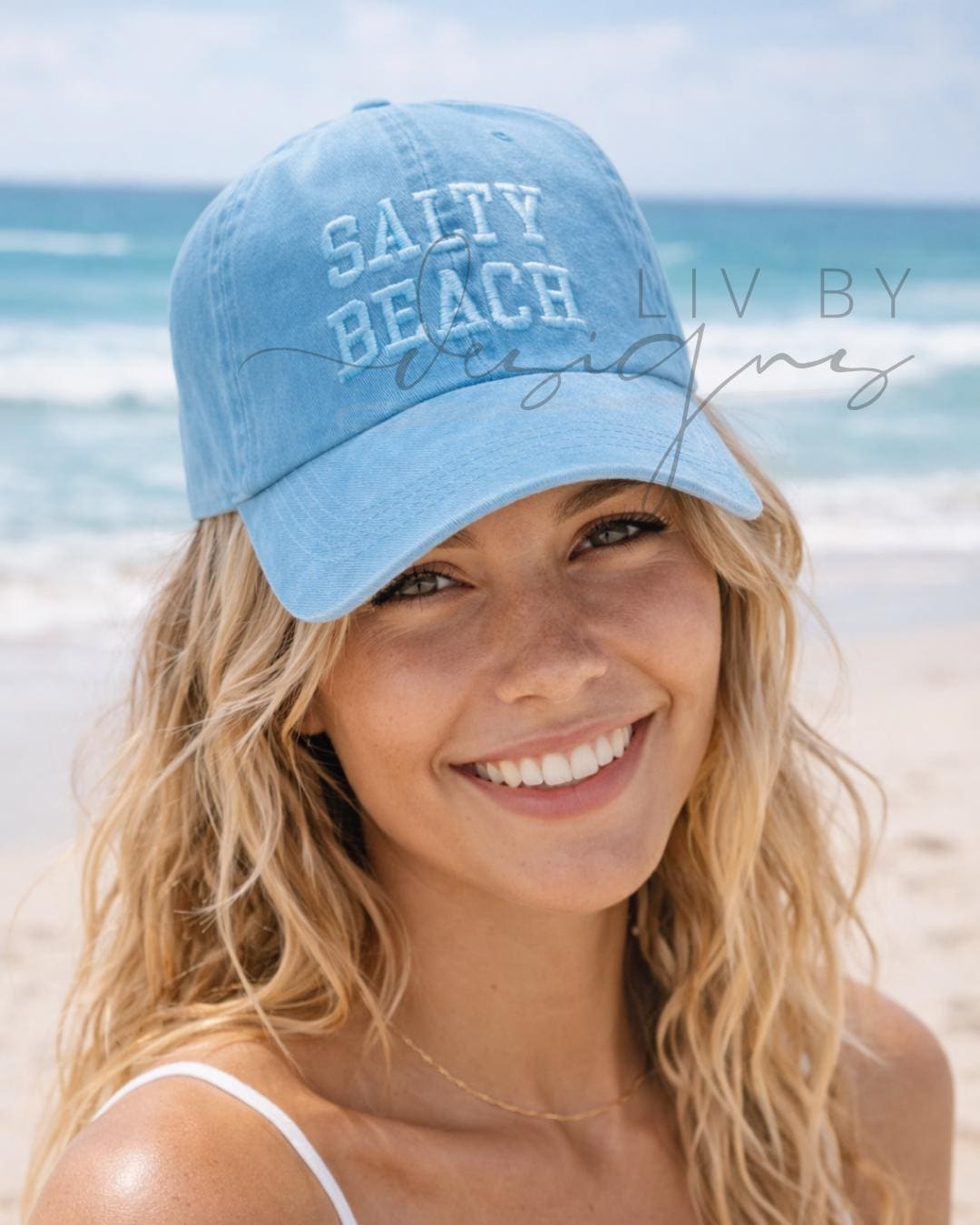 Salty Beach Embroidered Hat | Summer Vibes Adjustable Hat | Gift Idea for her | Beach life ballcap (etsy image id: 7629700374)