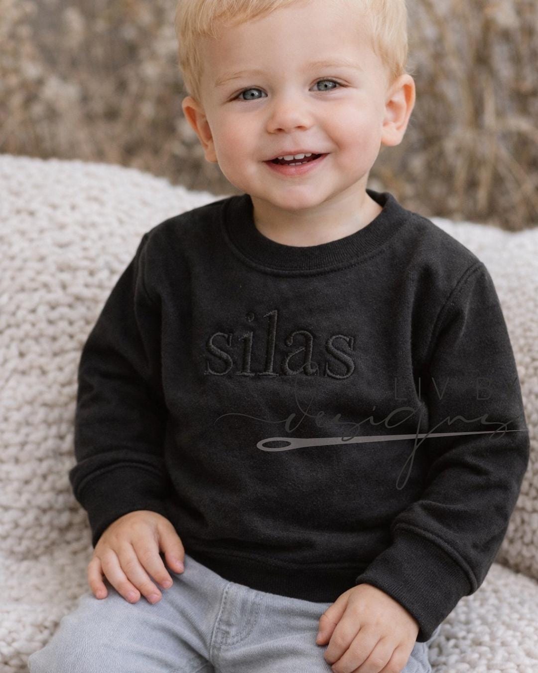 Personalized embroidered Toddler Crewneck | Embroidered Name Sweatshirt | Custom Kids Pullover | Rabbit Skins Crewneck | Custom Baby Gift (etsy image id: 7630226599)