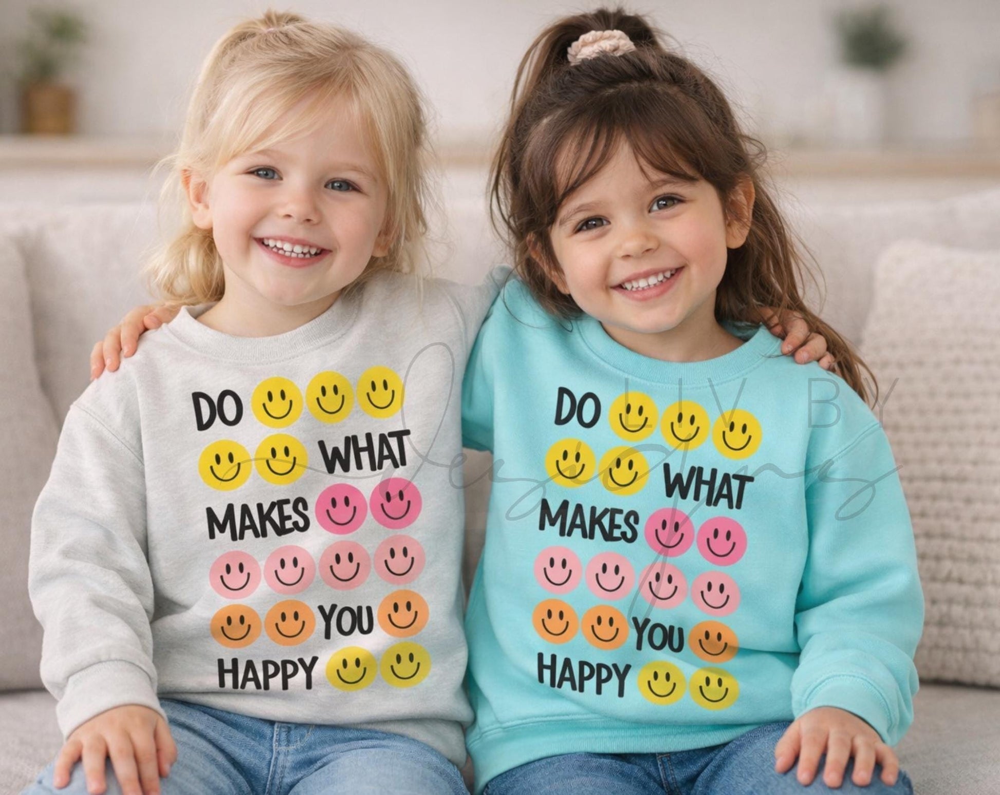 Smiley Face Toddler Sweatshirt | Positive Quote Kids Crewneck (etsy image id: 7633471975)