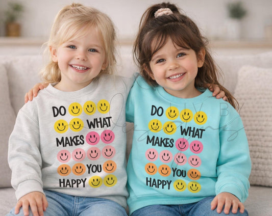 Smiley Face Toddler Sweatshirt | Positive Quote Kids Crewneck (etsy image id: 7633471975)
