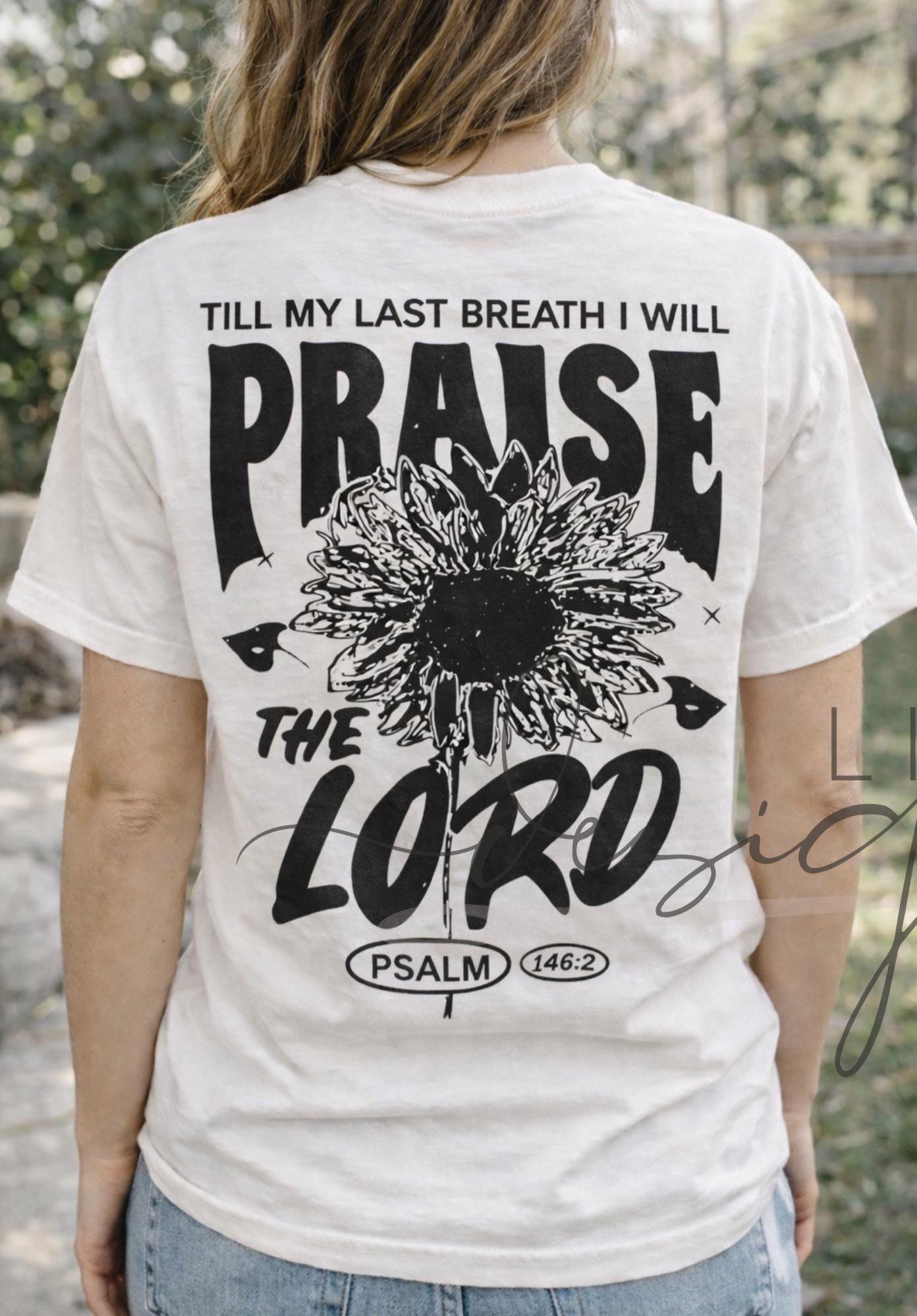 Praise the Lord Christian T-Shirt | Comfort Colors Psalm 146:2 (etsy image id: 7633582843)