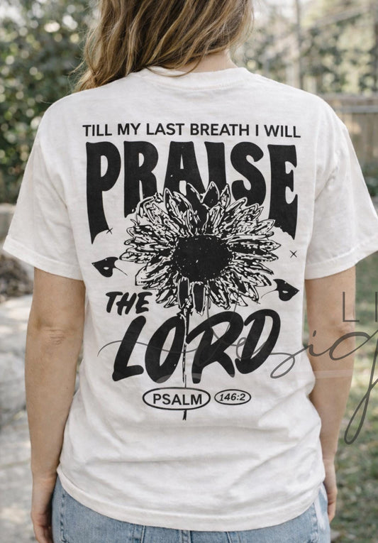 Praise the Lord Christian T-Shirt | Comfort Colors Psalm 146:2 (etsy image id: 7633582843)