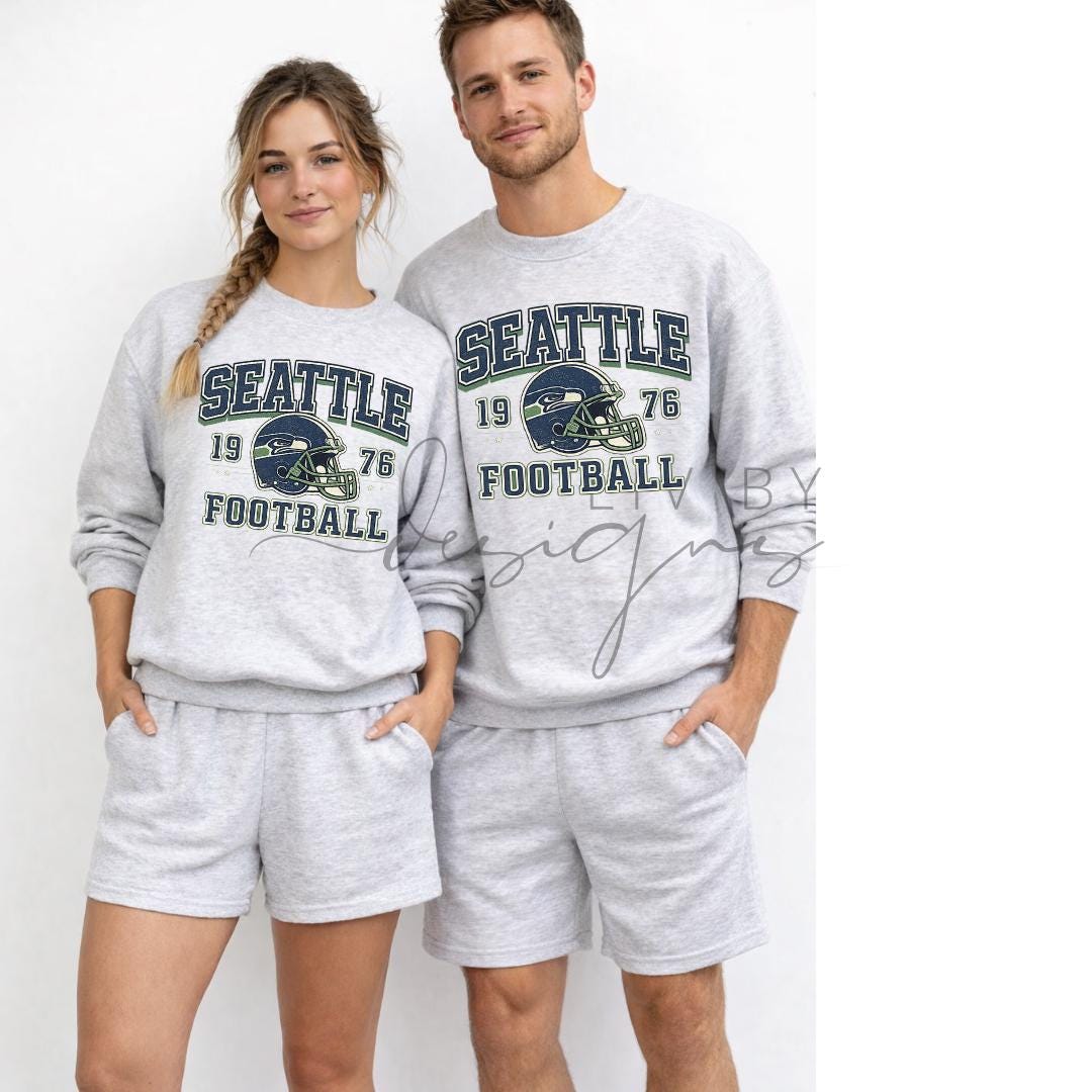 Seattle Football Crewneck Sweatshirt | Vintage Seattle Football | Dye Sublimated Sport Crew | Game Day Sweatshirt | Unisex Football Fan Gift (etsy image id: 7653116748)
