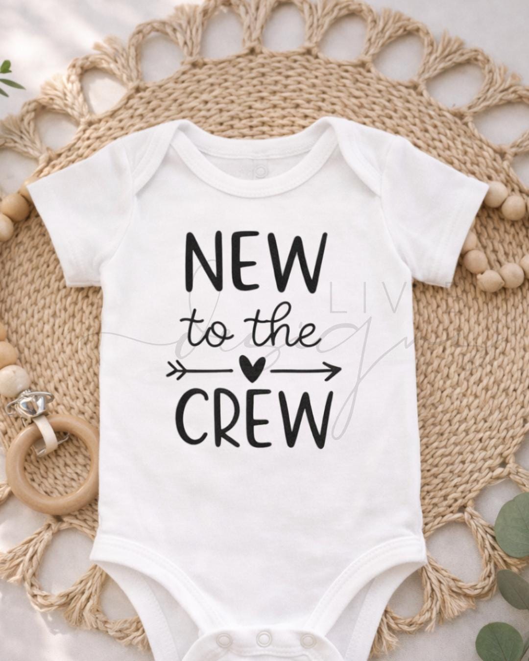 New to the Crew Onesie for Newborn | Gender neutral baby announcement (etsy image id: 7657951939)