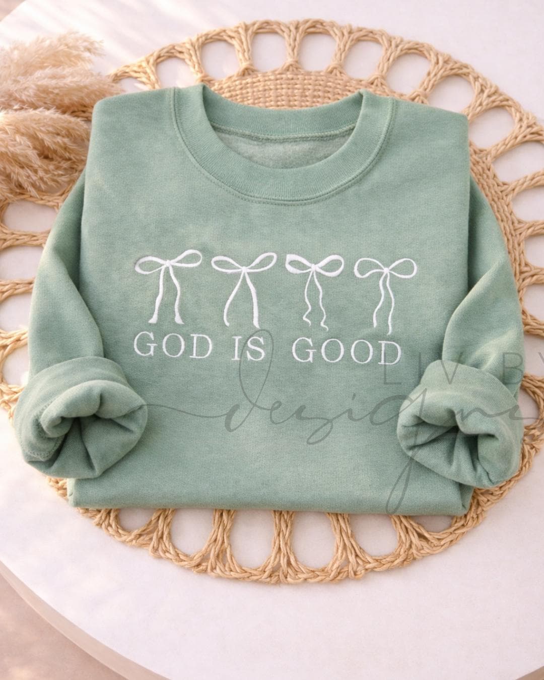 God Is Good Sweatshirt, Christian Crewneck for Women, Faith Based Sweatshirt, Minimalist Christian Apparel, Gildan Crewneck (etsy image id: 7666981567)