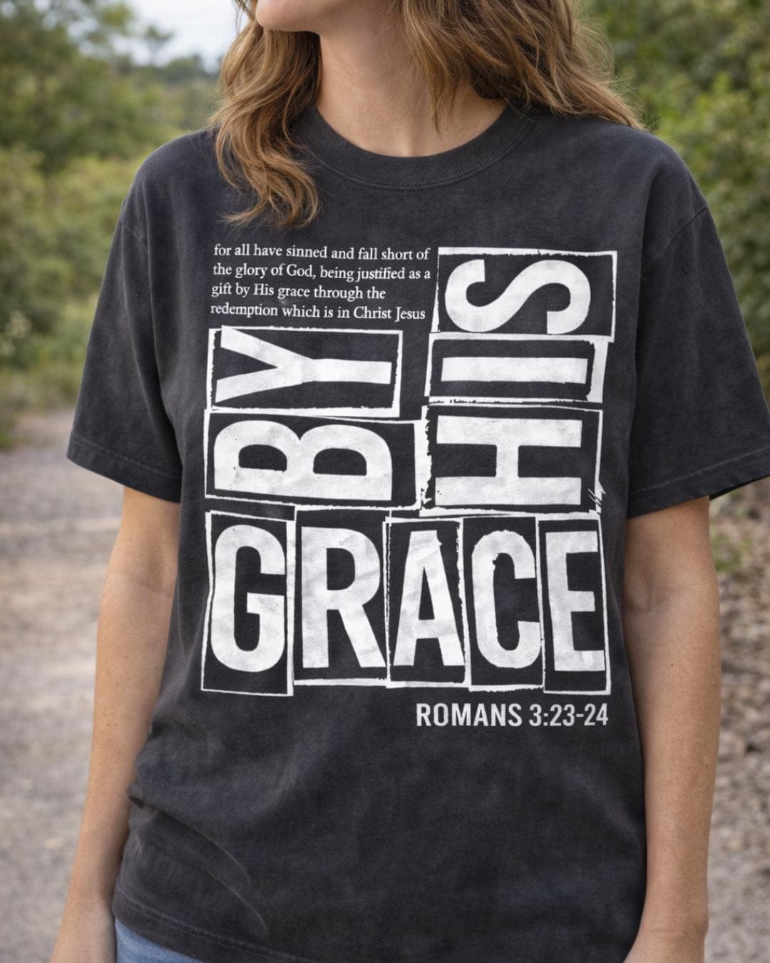 Saved by Grace Shirt, Christian Comfort Colors Tee, Romans 3:23–24 Shirt, Faith Based Graphic Tee, Modern Christian Shirt (etsy image id: 7667039513)
