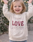 Valentines Day Toddler Sweatshirt, Alphabet Love Toddler Crewneck, Rabbit Skins Valentine Shirt, Cute Valentine Outfit, Toddler Gift (etsy image id: 7667073205)