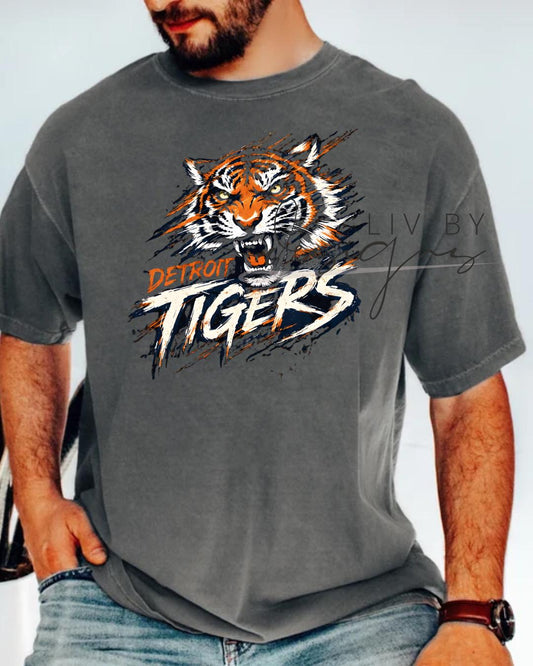Tigers Baseball Comfort Colors T-Shirt | Vintage Graphic Tee (etsy image id: 7693437075)
