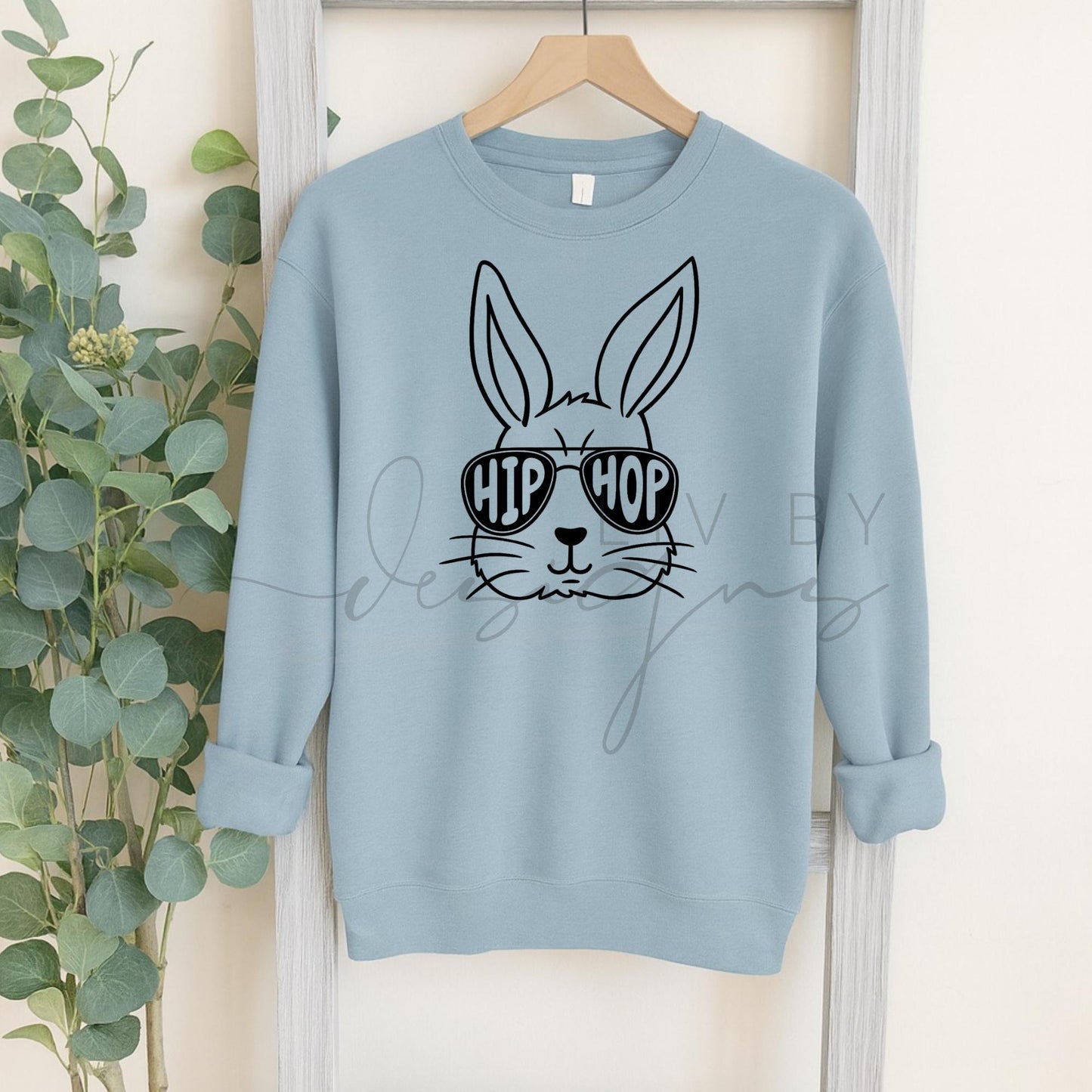 Hip Hop Bunny Easter Crewneck | Bella + Canvas Unisex Sweatshirt | Trendy Easter Bunny Pullover | Spring Graphic Crew (etsy image id: 7713111694)