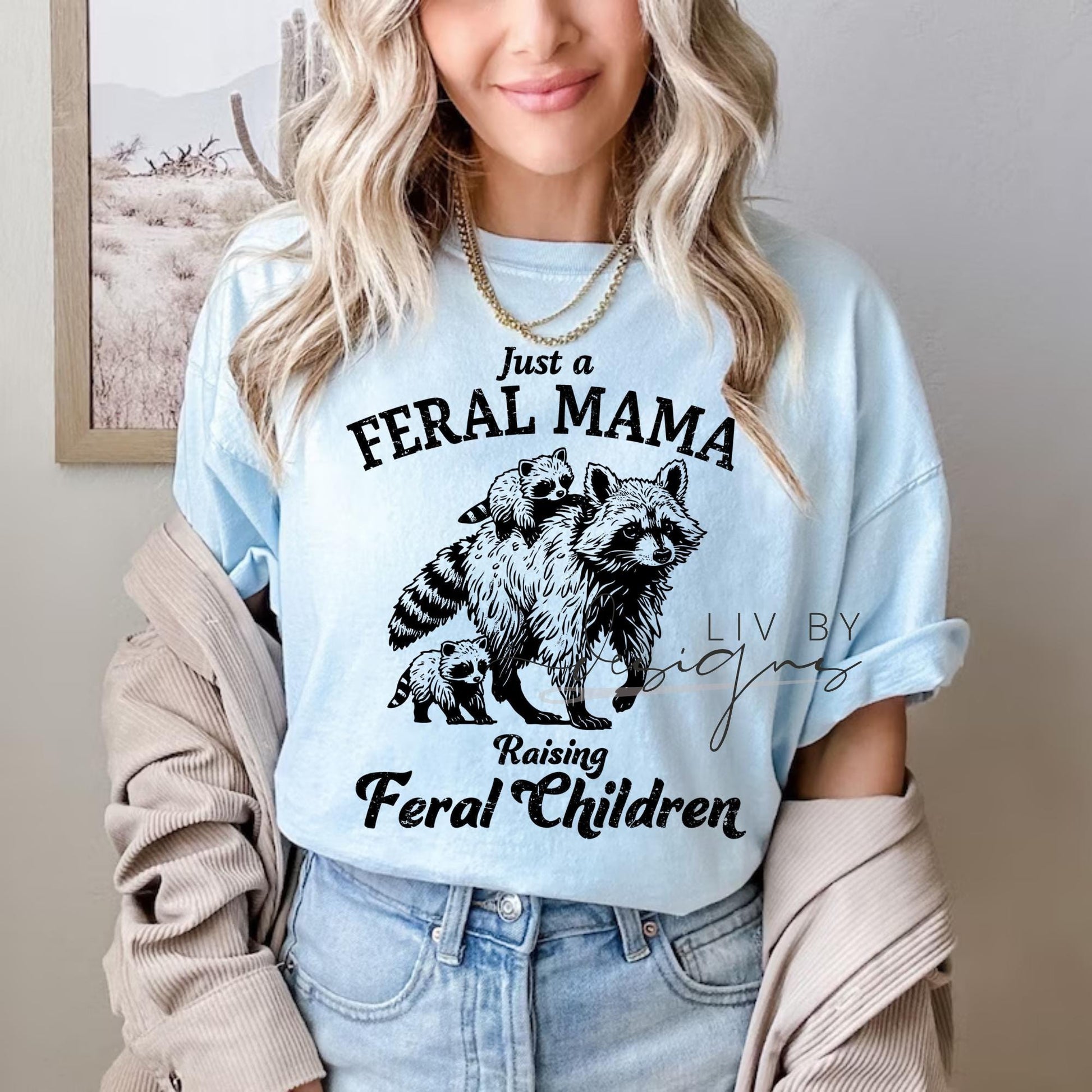 Feral Mom Raising Feral Humans | Humorous Mom tee | Gift for mom (etsy image id: 7735084764)