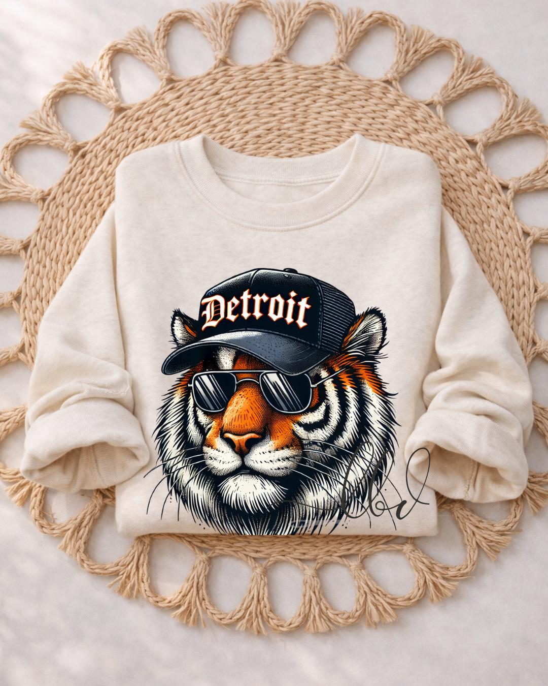 Detroit Baseball Mascot Sweatshirt | Matching Family Game Day Shirts | Tiger Crewneck Toddler Kids Adult | Detroit Baseball Fan Gift (etsy image id: 7735248076)