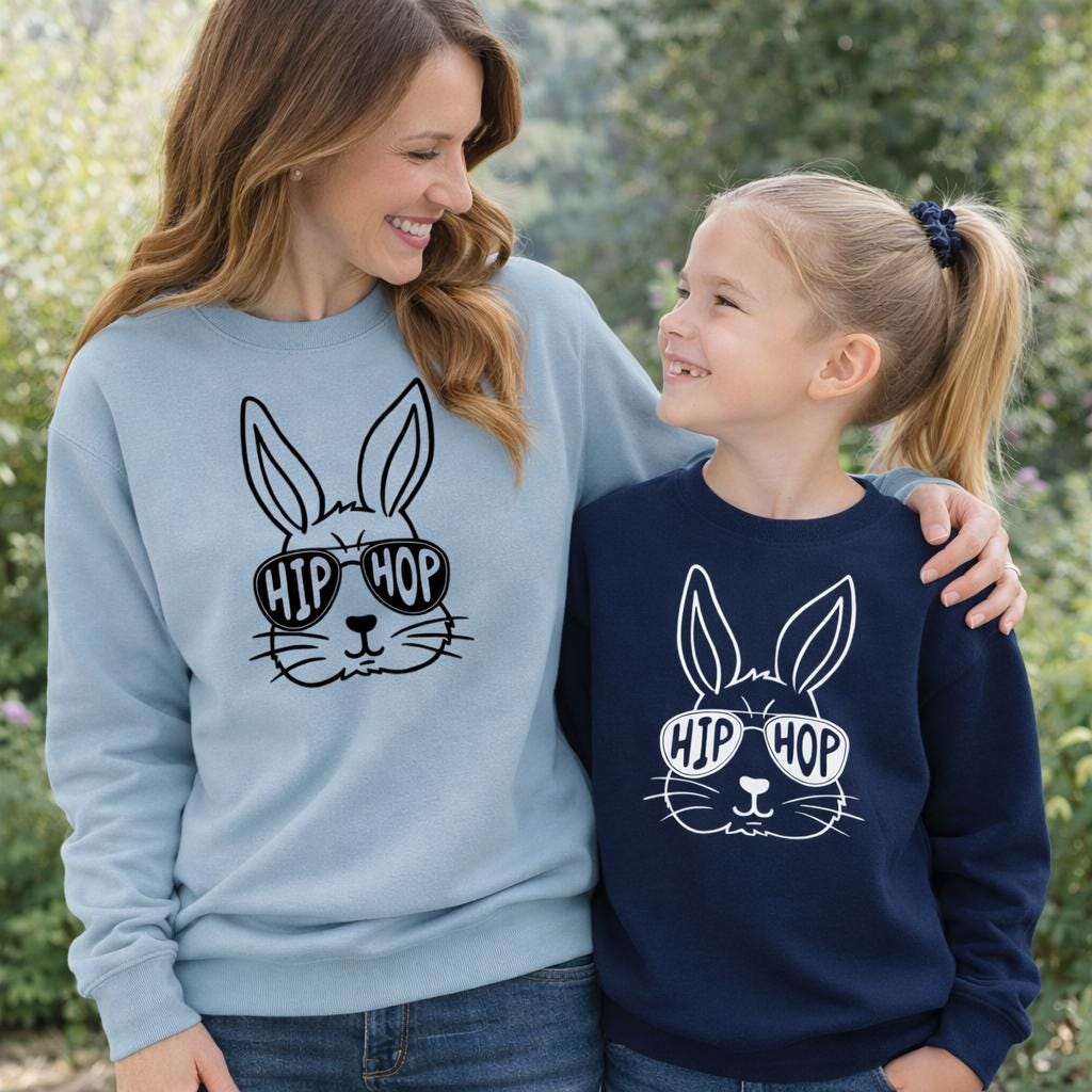 Hip Hop Bunny Toddler Shirt | Rabbit Skins Tee or Crewneck | Easter Toddler Outfit | Trendy Easter Bunny (etsy image id: 7761146871)