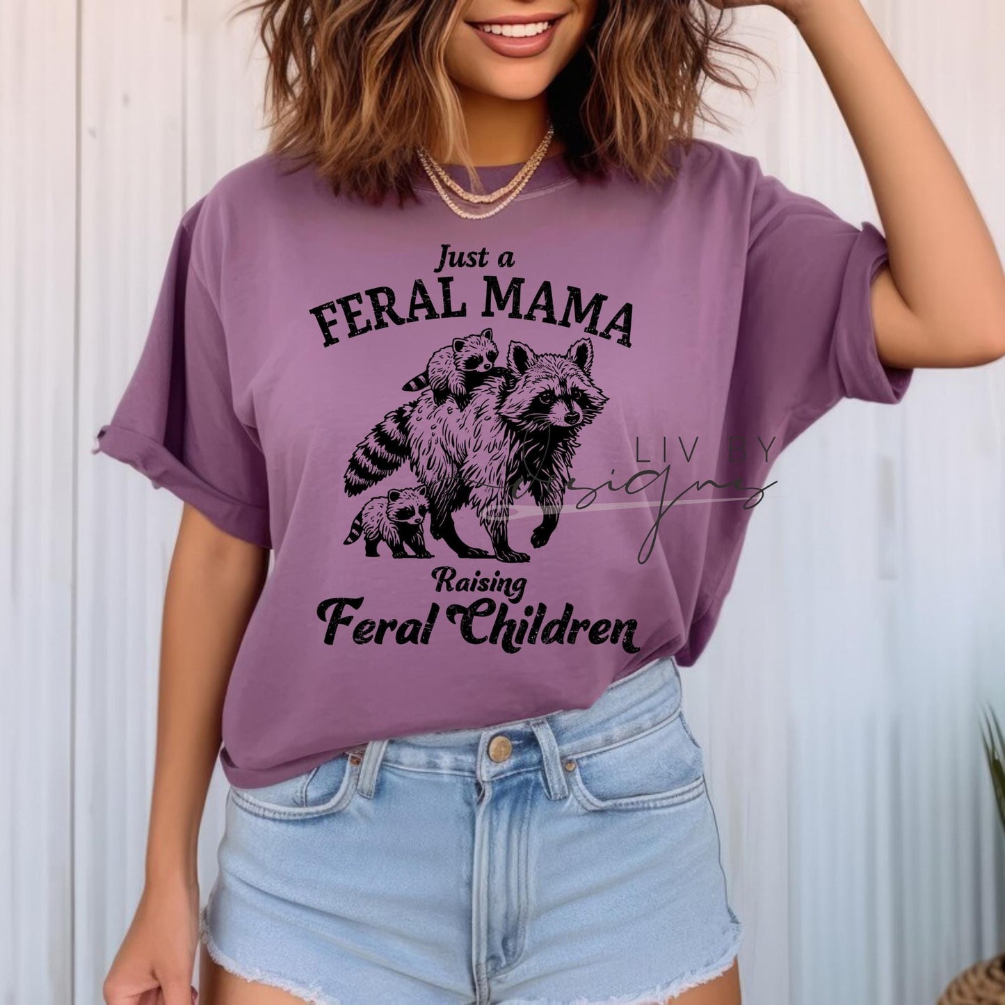 Feral Mom Raising Feral Humans | Humorous Mom tee | Gift for mom (etsy image id: 7783036341)