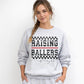 Raising Ballers Crewneck | Vintage Baseball Mom Sweatshirt | Gildan Heavy Blend Sideline Apparel (etsy image id: 7799059619)