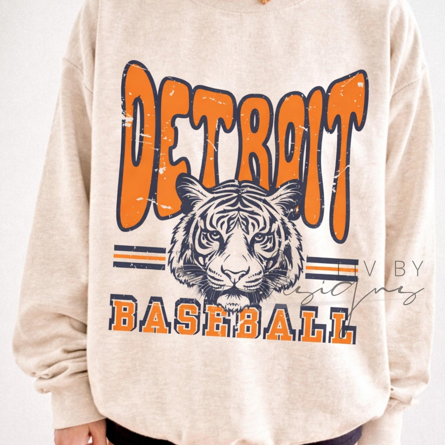 Detroit Baseball Tiger Crewneck Sweatshirt | Game Day Apparel, Unisex Fleece (etsy image id: 7802688601)