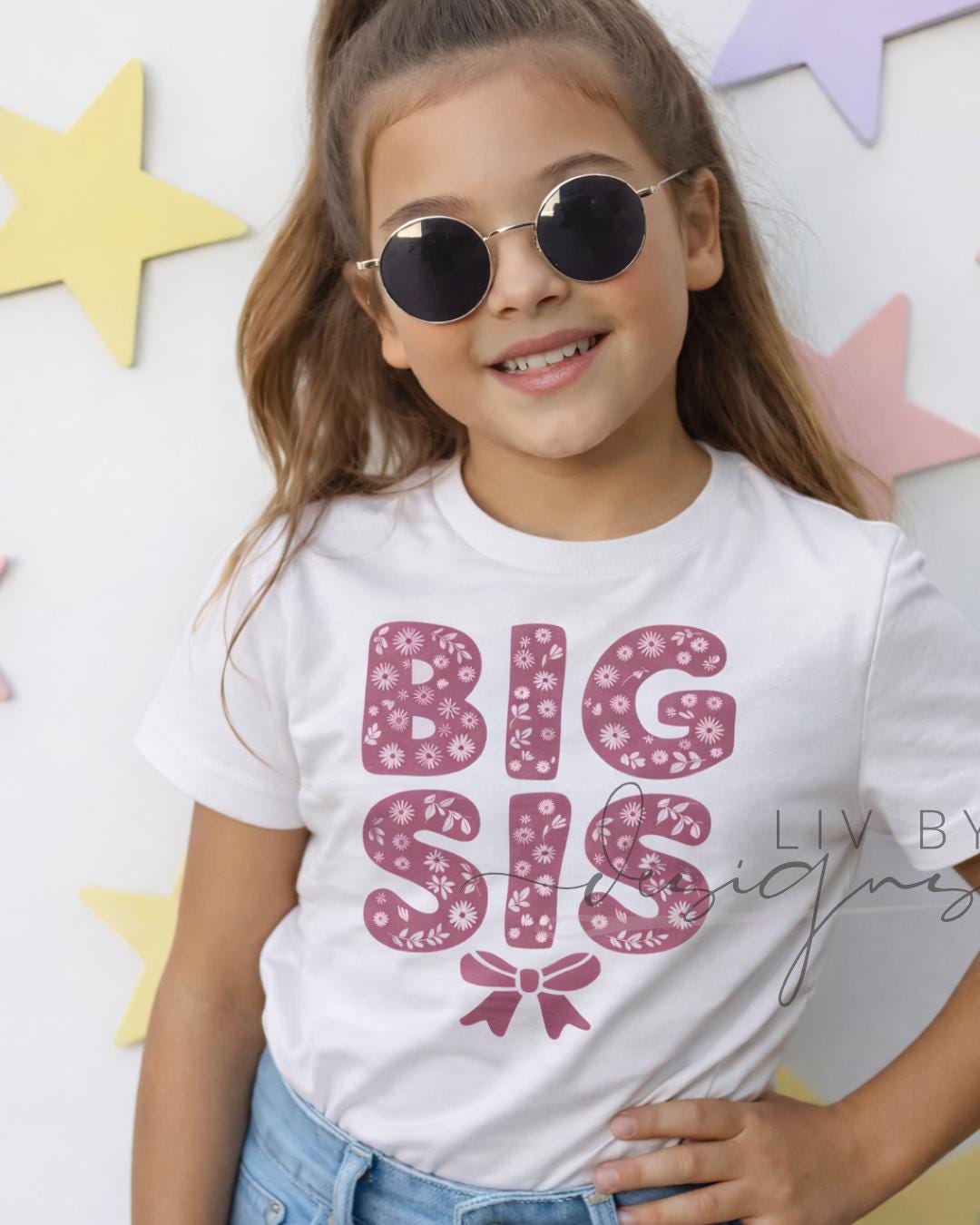 Floral Big Sister T-shirt, Toddler Sibling Announcement Shirt, Pregnancy Reveal Gift (etsy image id: 7871341786)