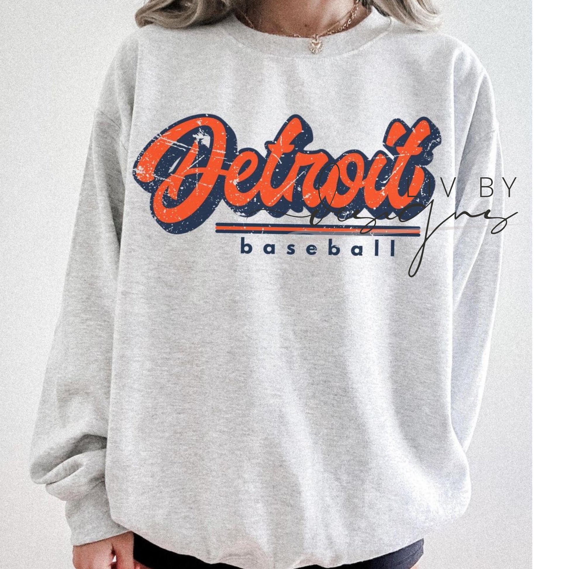 Detroit Baseball Crewneck Sweatshirt | Vintage Team Fan Game Day Apparel (etsy image id: 7890431151)