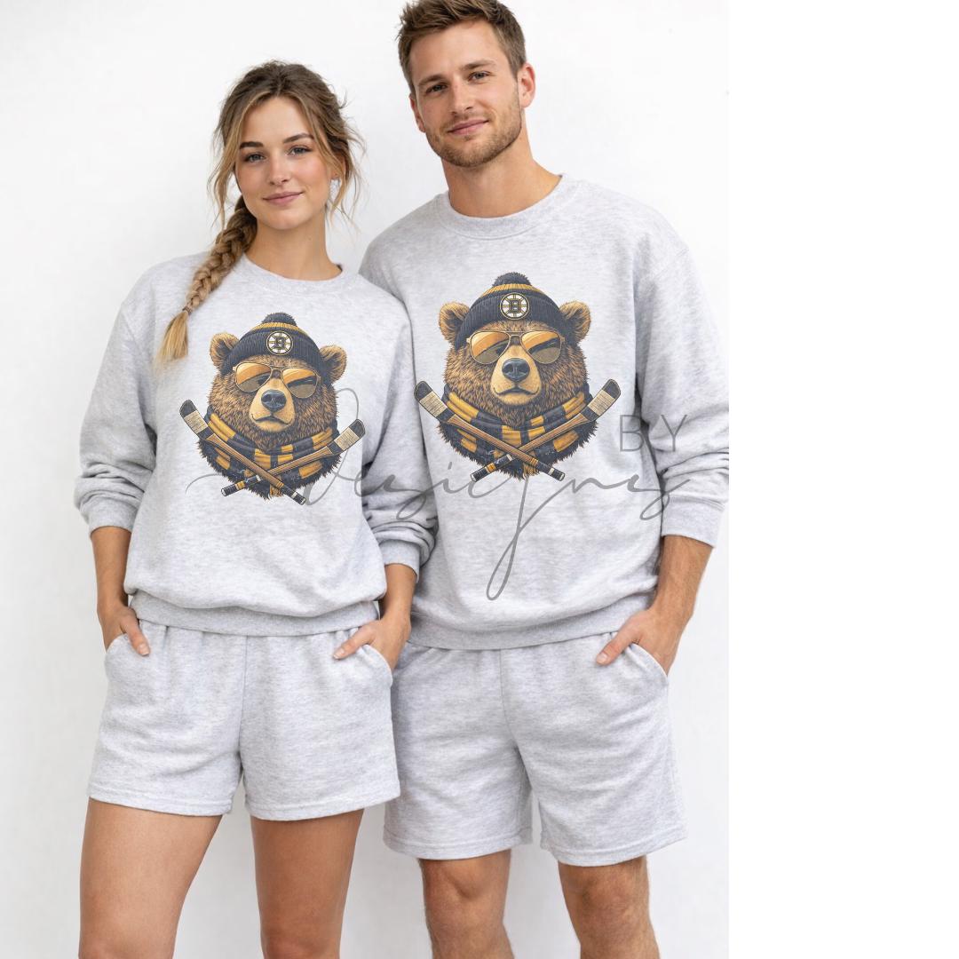 Boston Bruins Spirit Animal Crewneck Sweater, Hockey Fan Game Day Apparel (etsy image id: 7890613093)