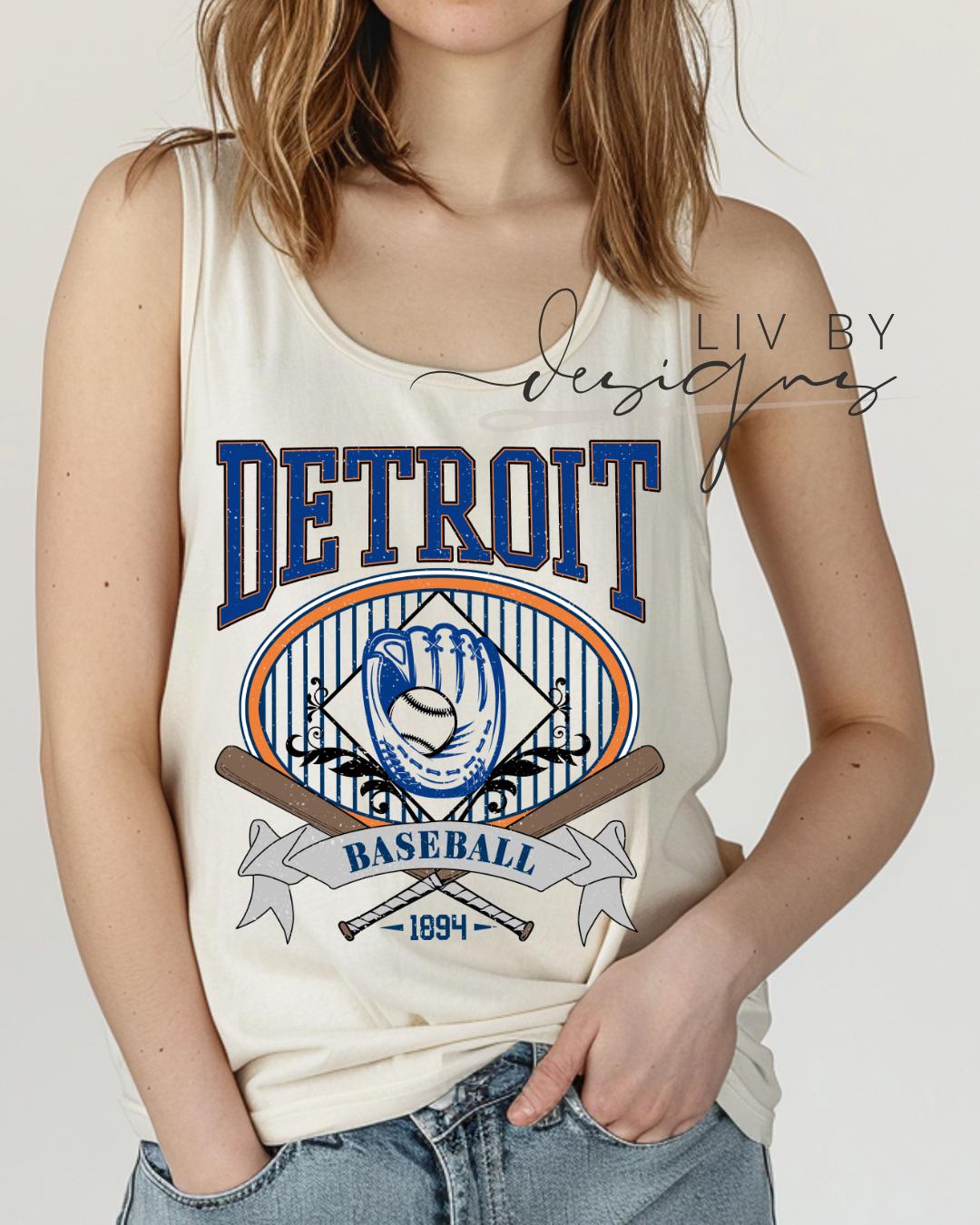 Detroit Tigers Baseball Tank Top | Vintage Tiger Graphic Summer Shirt (etsy image id: 7890978626)