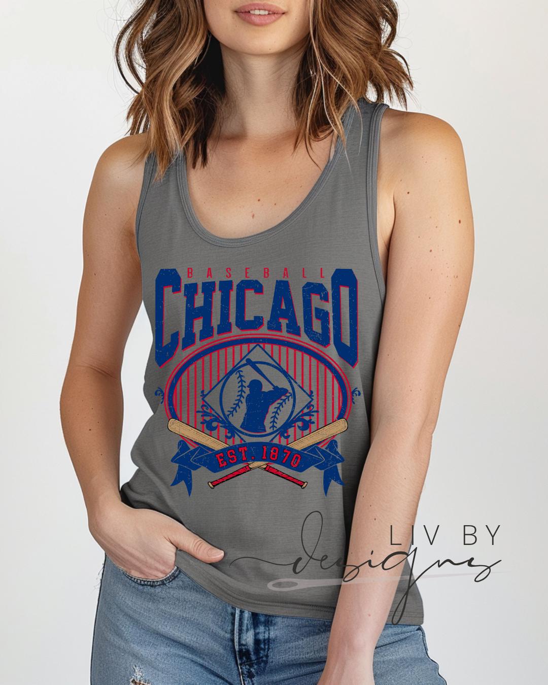 Chicago Baseball Tank Top | Vintage Cubs Graphic Summer Shirt (etsy image id: 7890988026)