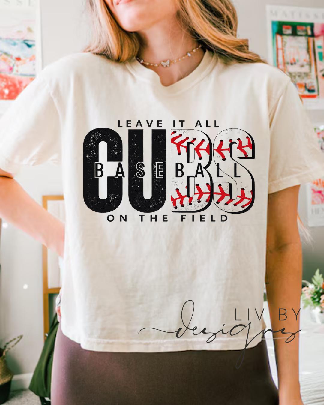 Chicago Cubs Baseball Comfort Colors Crop Top | Game Day Apparel Cropped Tshirt (etsy image id: 7892084446)