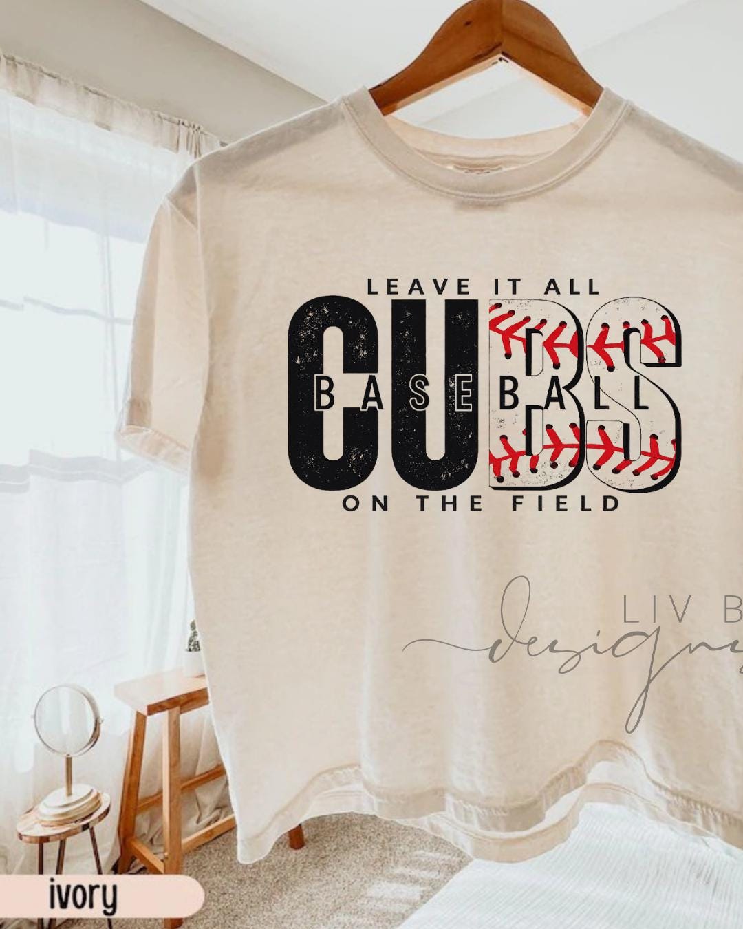 Chicago Cubs Baseball Comfort Colors Crop Top | Game Day Apparel Cropped Tshirt (etsy image id: 7892084468)