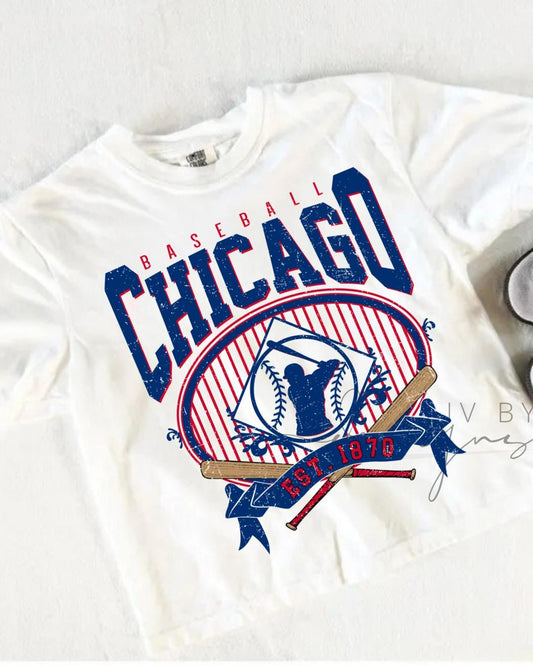 Chicago Baseball Comfort Colors Crop Top | Vintage Cubs Graphic Boxy Cropped Tee (etsy image id: 7892092488)