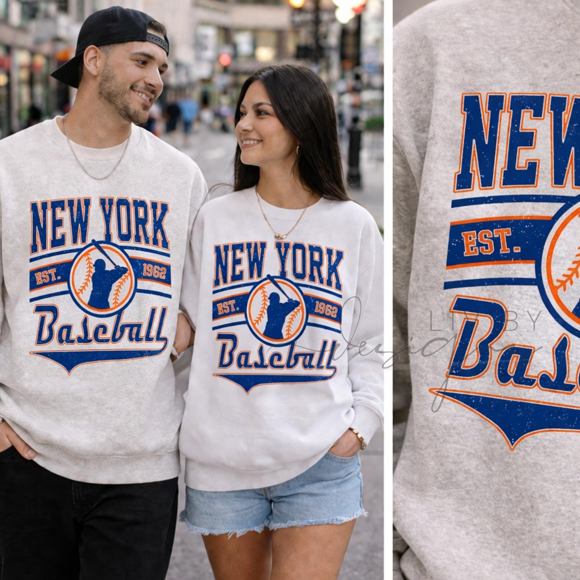 New York Baseball Distressed Graphic Crewneck Sweatshirt, Unisex Fleece Pullover (etsy image id: 7905377962)
