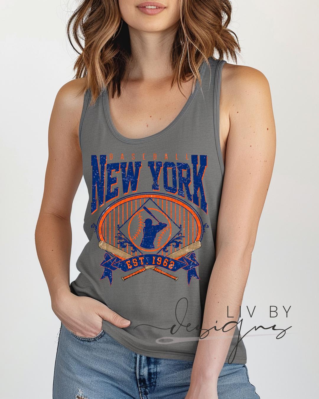 New York Baseball Tank Top, Vintage Distressed Graphic, Sleeveless Fan Shirt (etsy image id: 7905714256)