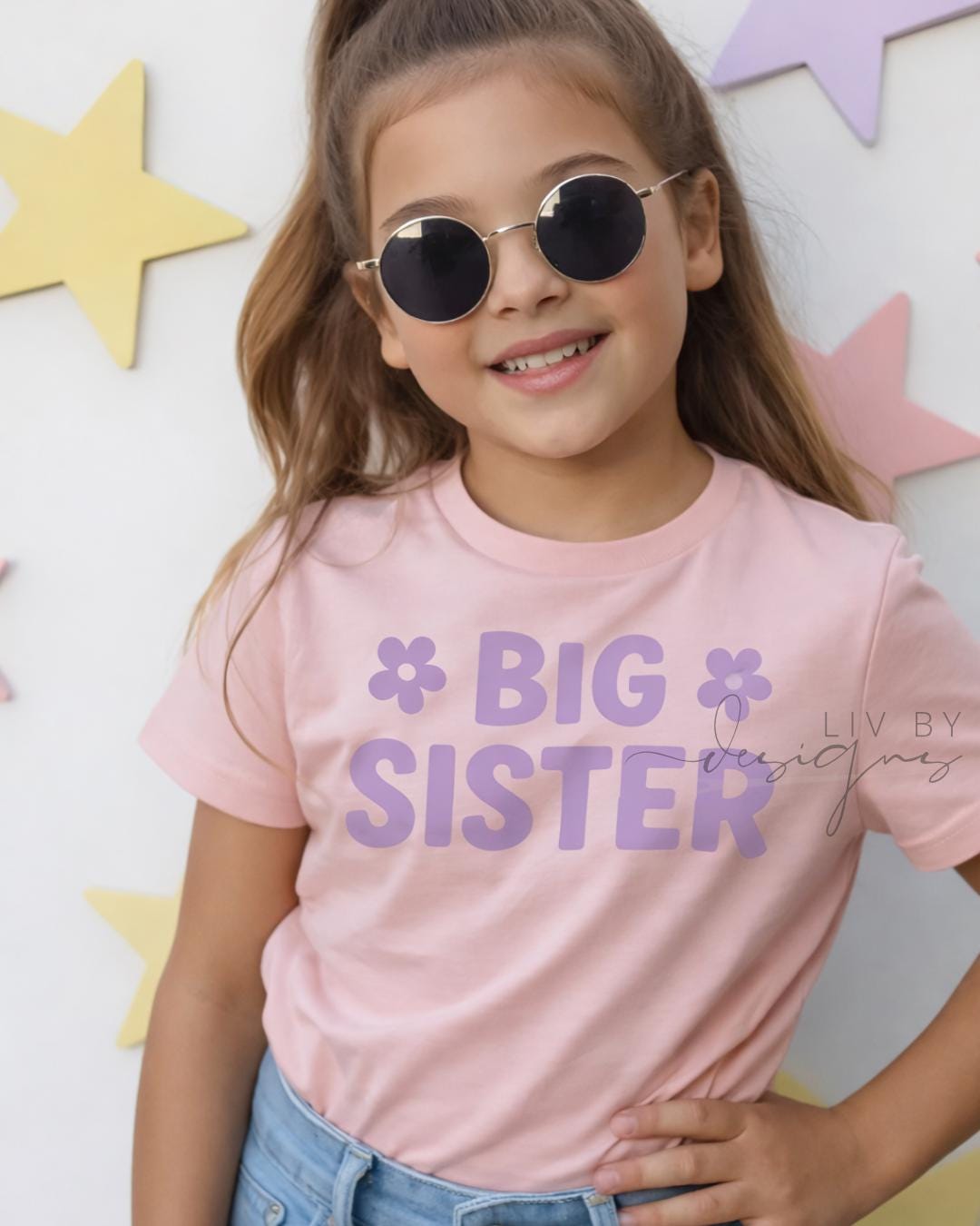 Floral Big Sister T-shirt, Toddler Sibling Announcement Shirt (etsy image id: 7919265395)