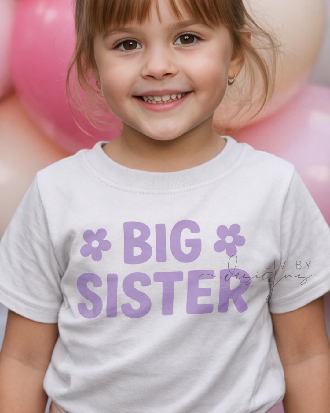 Floral Big Sister T-shirt, Toddler Sibling Announcement Shirt (etsy image id: 7919265399)