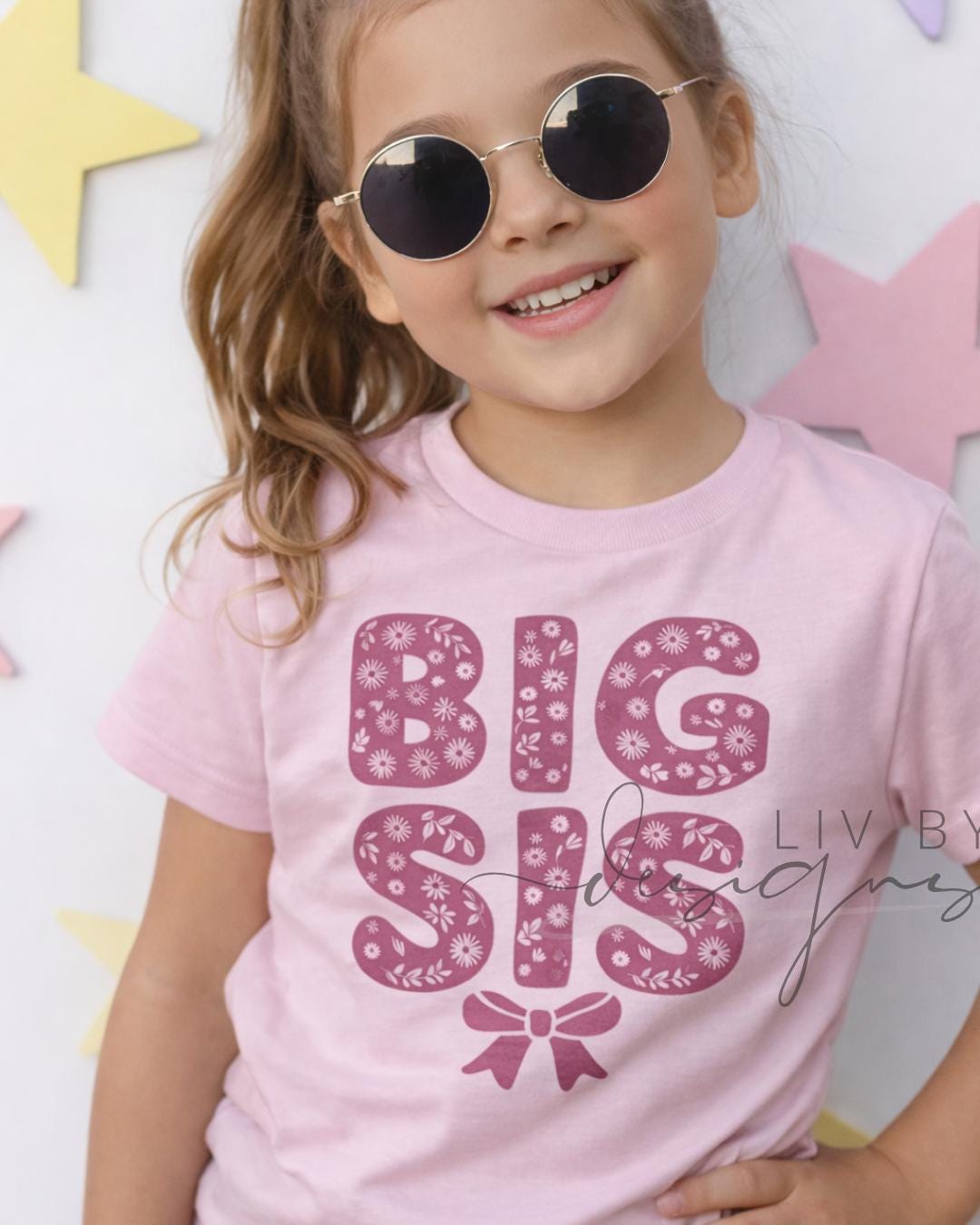 Floral Big Sister T-shirt, Toddler Sibling Announcement Shirt, Pregnancy Reveal Gift (etsy image id: 7919293407)