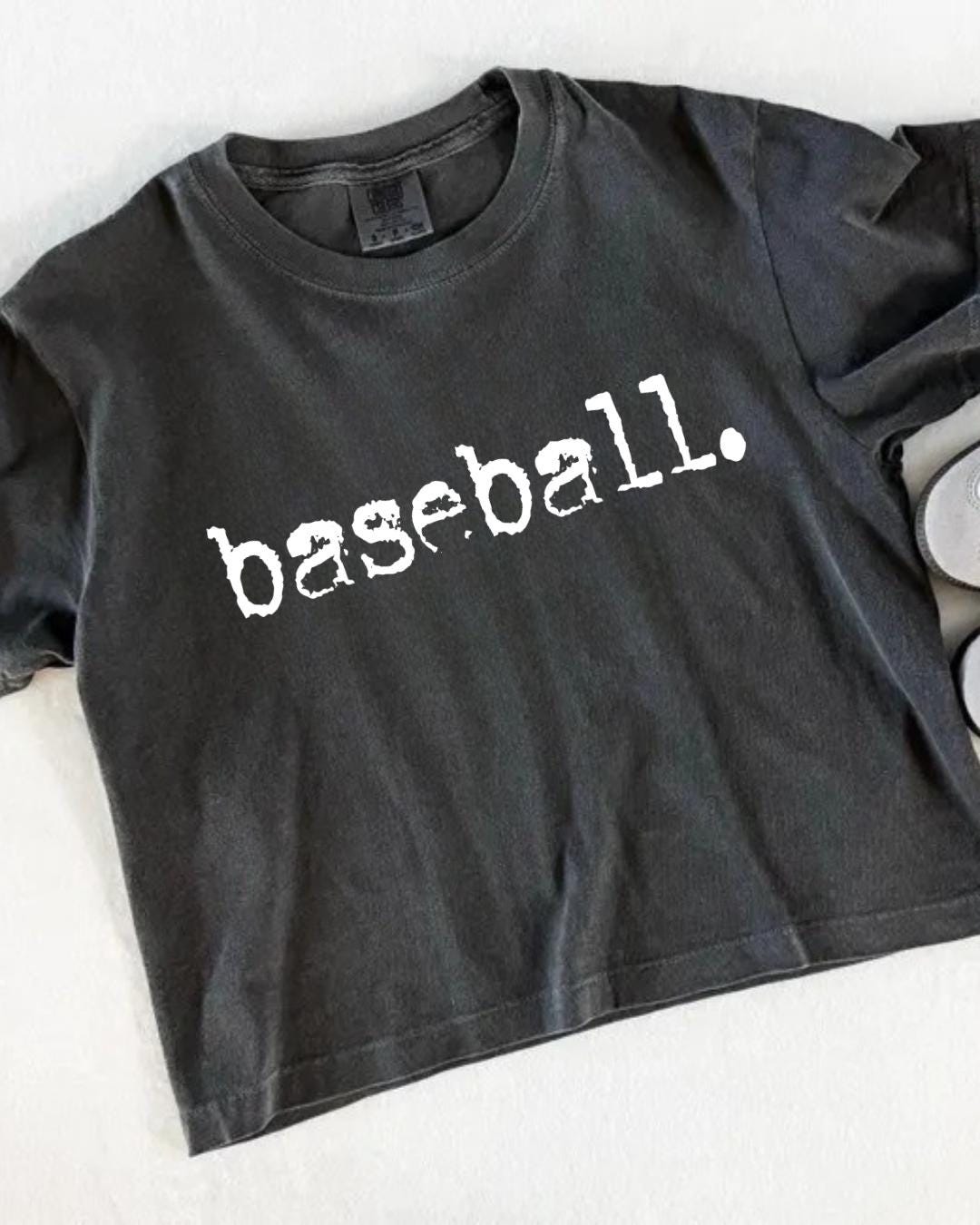 Baseball Crop Top | Retro Baseball Comfort Colors Boxy Cropped T-Shirt for game days (etsy image id: 7925044026)