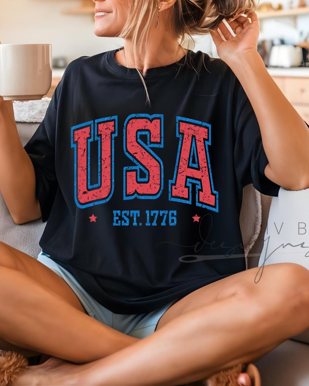 Fourth of July Tshirt, Patriotic Retro tee, Comfort Colors Tee | Patriotic large letter Graphic, USA Retro Shirt (etsy image id: 7932880754)